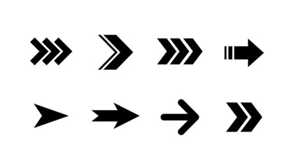 Arrow icon collection. Set of vector arrows.