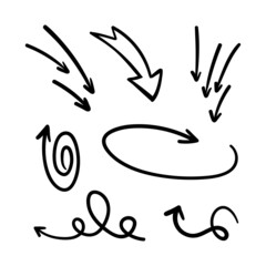 Arrow doodle collection. Hand drawn arrows.