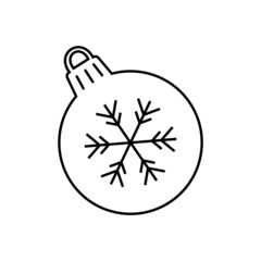 Christmas ball thin line icon. Santa Claus Vector illustration.