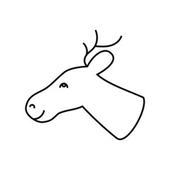 Deer thin line icon. Christmas animal Vector illustration.