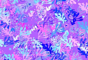 Fototapeta na wymiar Light Pink, Blue vector background with abstract shapes.