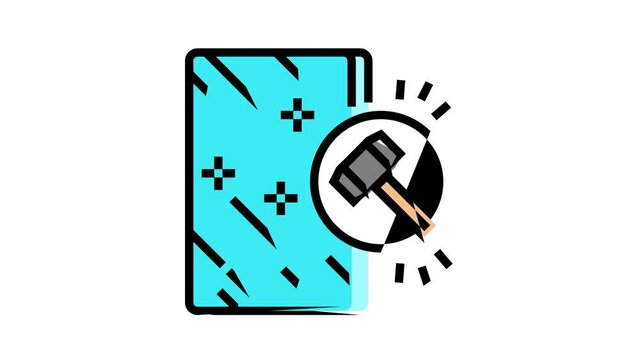 shockproof mirror animated color icon. shockproof mirror sign. isolated on white background