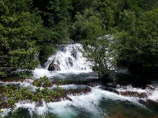 nature, river, waterfall