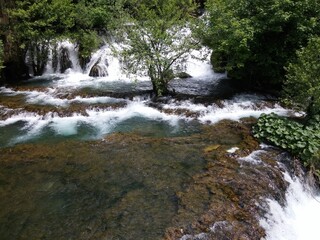nature, river, waterfall