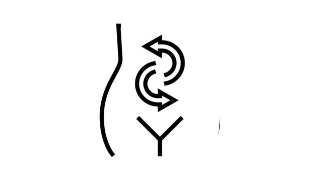 digesting food animated line icon. digesting food sign. isolated on white background