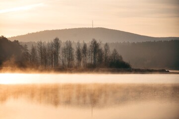 morning mist over the river