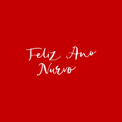 HAPPY NEW YEAR IN SPANISH. GREETING HOLIDAY HAND LETTERING VECTOR PHRASE