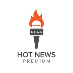 hot news logo icon vector template