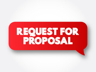 Request For Proposal text message bubble, concept background