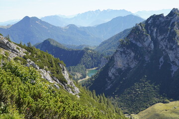 Fototapeta premium Wanderung auf den Hochmiesing