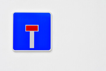 Dead end street sign, on white background.