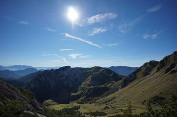 Fototapeta premium Wanderung auf den Hochmiesing