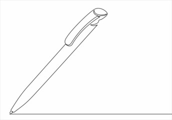 One line drawing. Continuous line. Pen. Ballpoint pen.