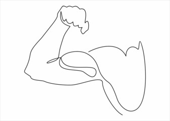 shows bicep continuous one line vector drawing.