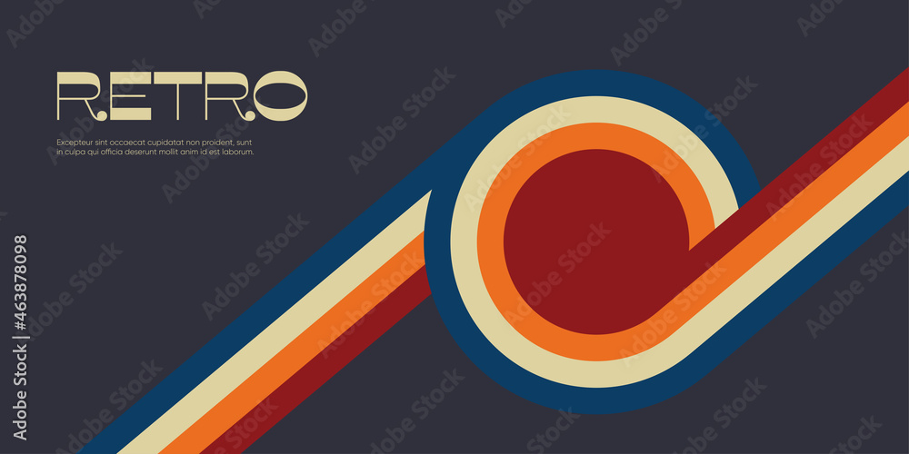 Aufkleber minimal retro background with colroful stripes. eps10 vector.