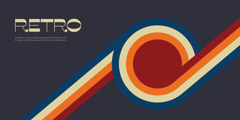 Minimal retro background with colroful stripes. Eps10 vector.