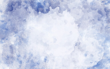 white cirrocumulus clouds on blue sky watercolor chaotic texture vector. Blue White marble texture with natural pattern watercolor splash background.