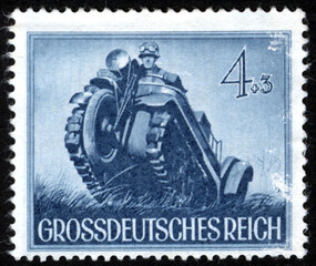 Postage stamps of the German Empire. Stamp printed in the German Empire. Stamp printed by German...