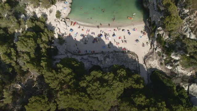 macarella y macarelleta playas menorca 4k drone