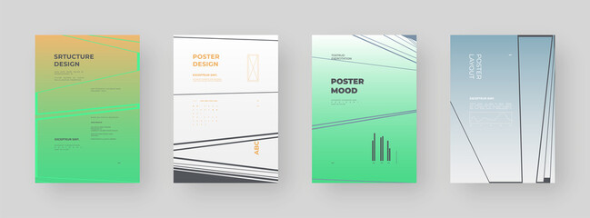 Abstract set Placards, Posters, Flyers, Banner Designs, Blank, Document. Colorful illustration on vertical A4 format. Original geometric shapes composition. Decorative minimal backdrop.	
