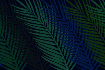 Beautiful fern leaves in dark blue and dark green
