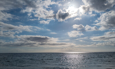 Summer vacation, holiday background of a tropical beach and blue sea. Hawaii beach.