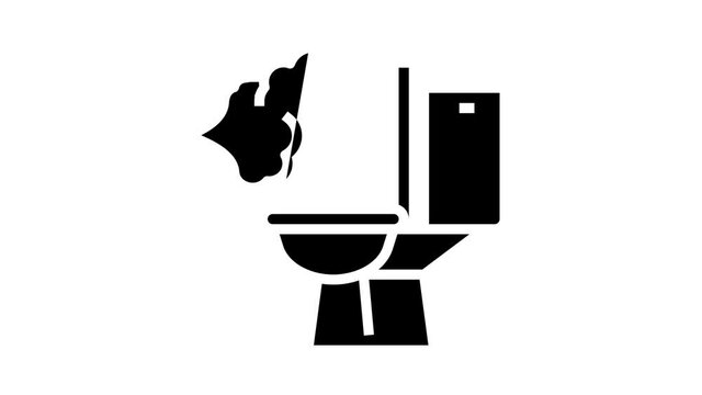 flatulence digestion system animated glyph icon. flatulence digestion system sign. isolated on white background