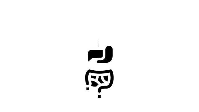 digestive system animated glyph icon. digestive system sign. isolated on white background