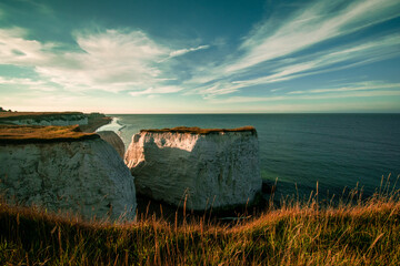 white cliffs and the sea