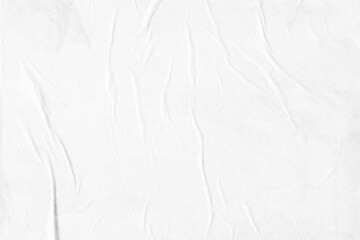 white crumpled and creased paper poster texture background