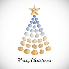 Nautical christmas tree with seashells