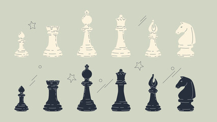 Chess Pieces Objects Set