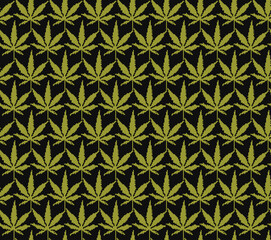 
Marijuana leaf vector seamless pattern