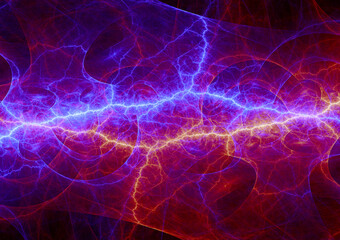 Fire and ice lightning background, power electrical abstract