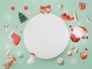 3d Display scene for product and cosmetic presentation with Merry Christmas and Happy new year concept. Modern geometric. Platform for mock up and showing brand.