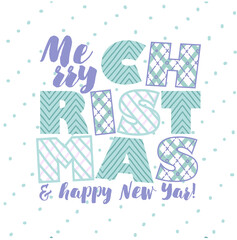 Merry Christmas greeting inscription.