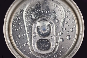 Opening soda can in slow motion closeup