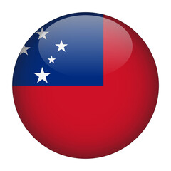 Samoa 3D Rounded Country Flag button Icon