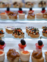 Food at the buffet close-up
