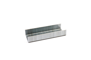 Metal staples for stapler isolated on white background