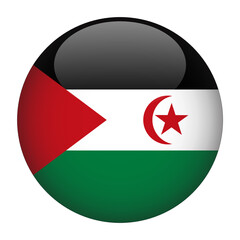 Sahrawi Arab Democratic Republic 3D Rounded Country Flag button Icon