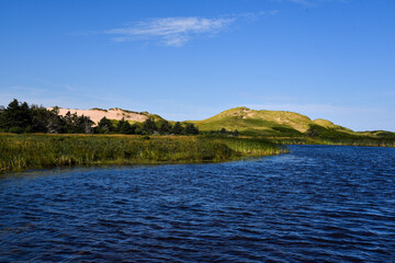 lake and mountains