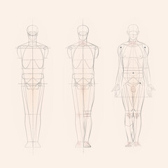 Human body artistic anatomy drawing 
