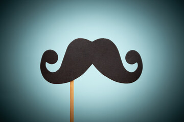 Moustache photo booth props against white background. Father's day. Men's health awareness month