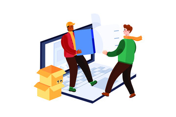 Customer Review Illustration concept. Flat illustration isolated on white background.