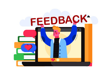 Customer Review Illustration concept. Flat illustration isolated on white background.