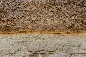texture of layered surface of limestone rock
