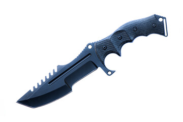 Black combat knife on a white background. Call of duty designed knife.