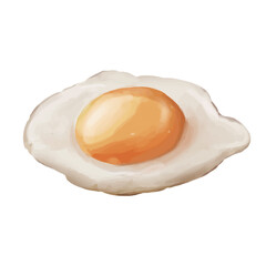 Fried realistic scrambled eggs. Vector illustration.