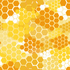 Colorful pattern yellow honeycomb in trendy style on white background. Simple design template. Flat vector. Graphic modern repeat ornamet wallpaper texture.
